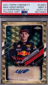 2021 Topps Chrome Verstappen Superfractor 